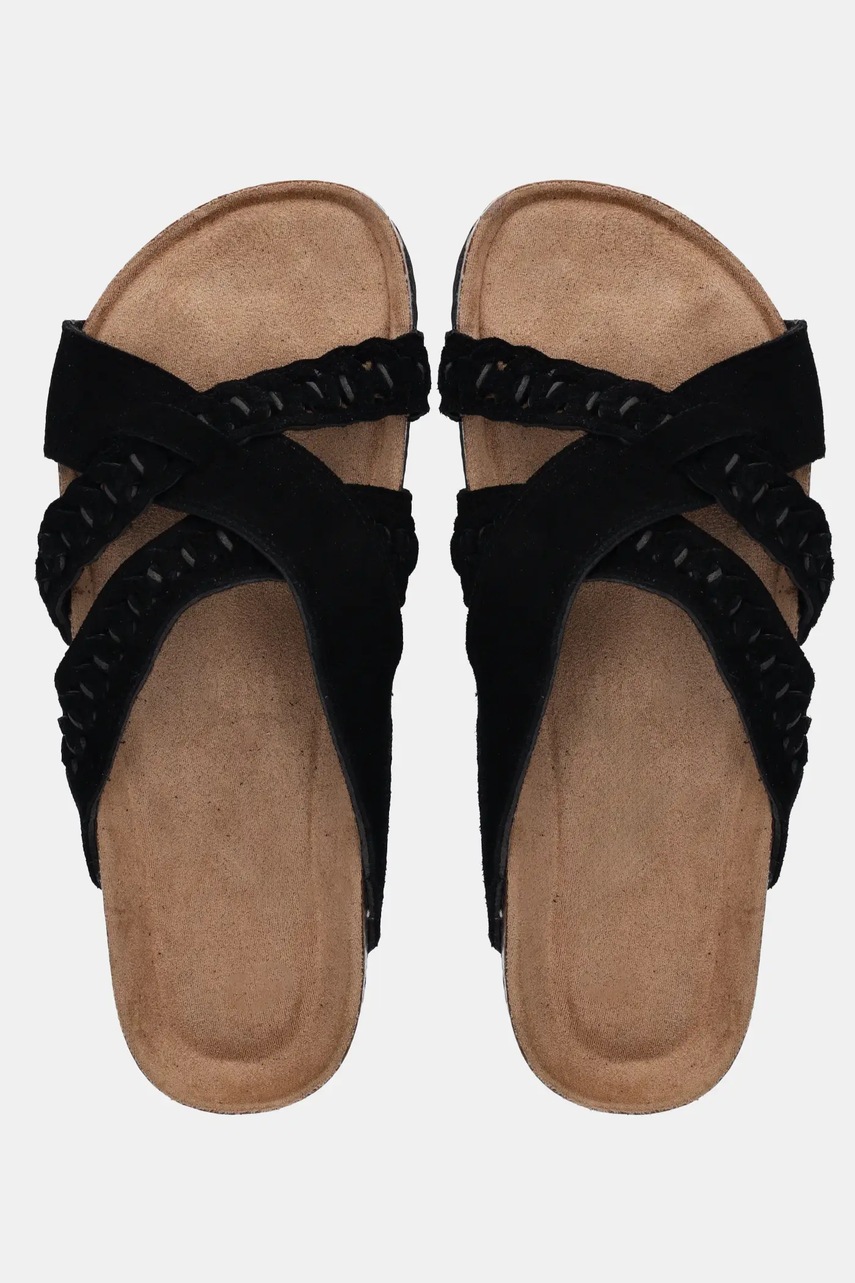 Παντόφλες σουέτ Answear.LAB γυναικεία, χρώμα: μαύρο φωτογραφία