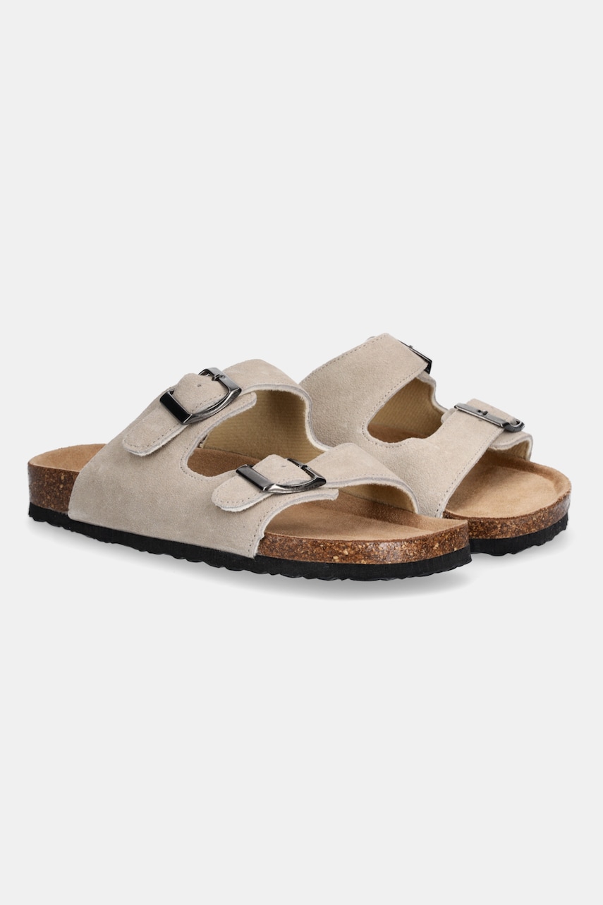 Answear Lab slapi de piele femei, culoarea bej Answear Lab slapi de piele femei, culoarea bej