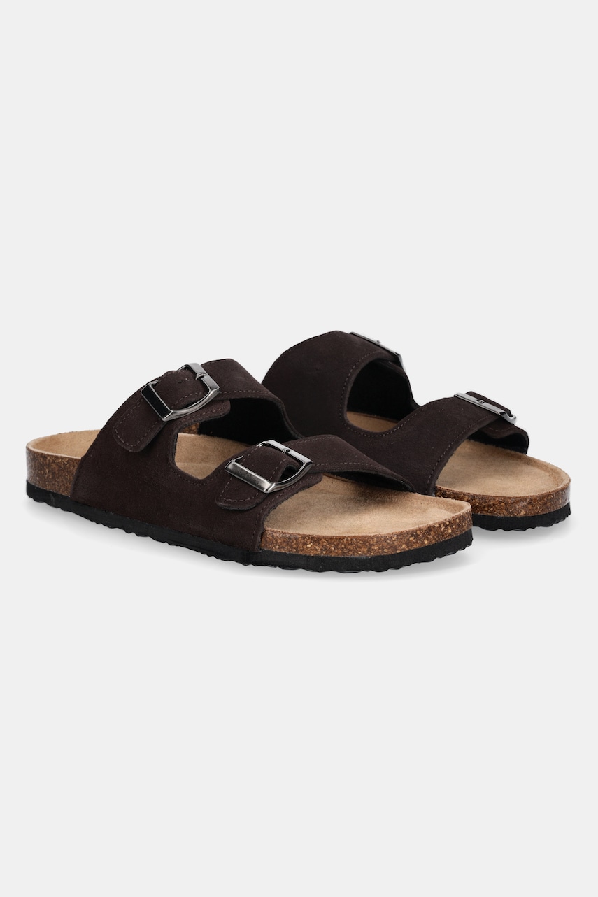 Answear Lab slapi de piele femei, culoarea maro Answear Lab slapi de piele femei, culoarea maro