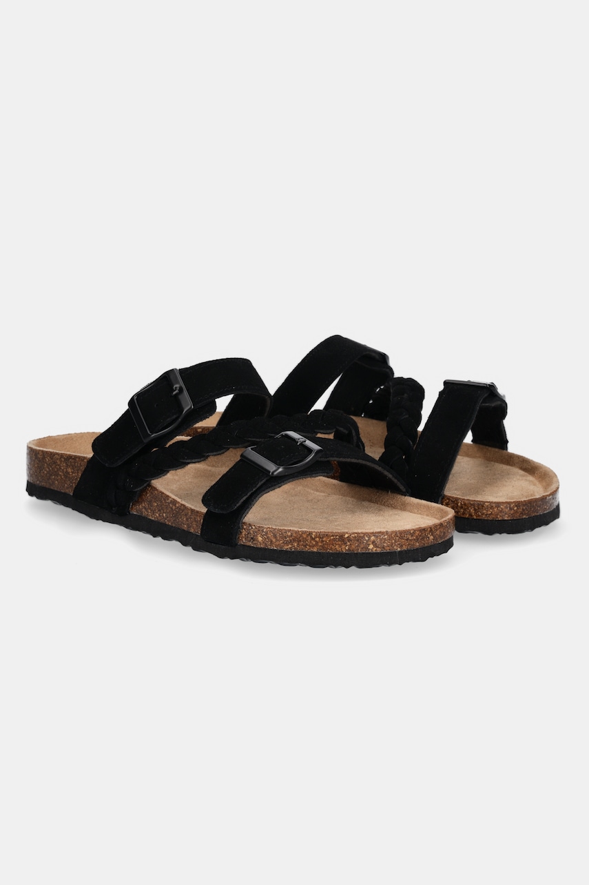 Answear Lab papuci din piele femei, culoarea negru