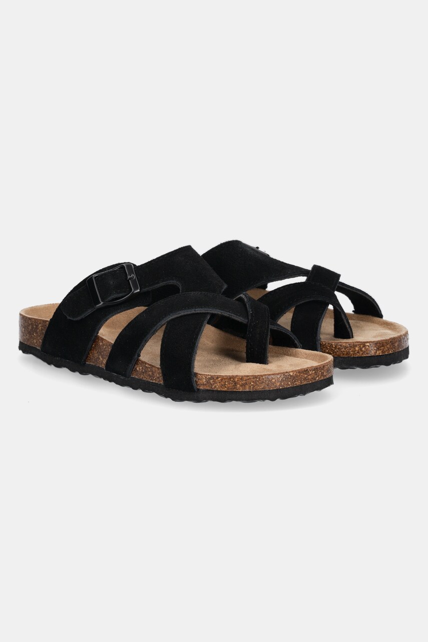 Answear Lab papuci din piele femei, culoarea negru