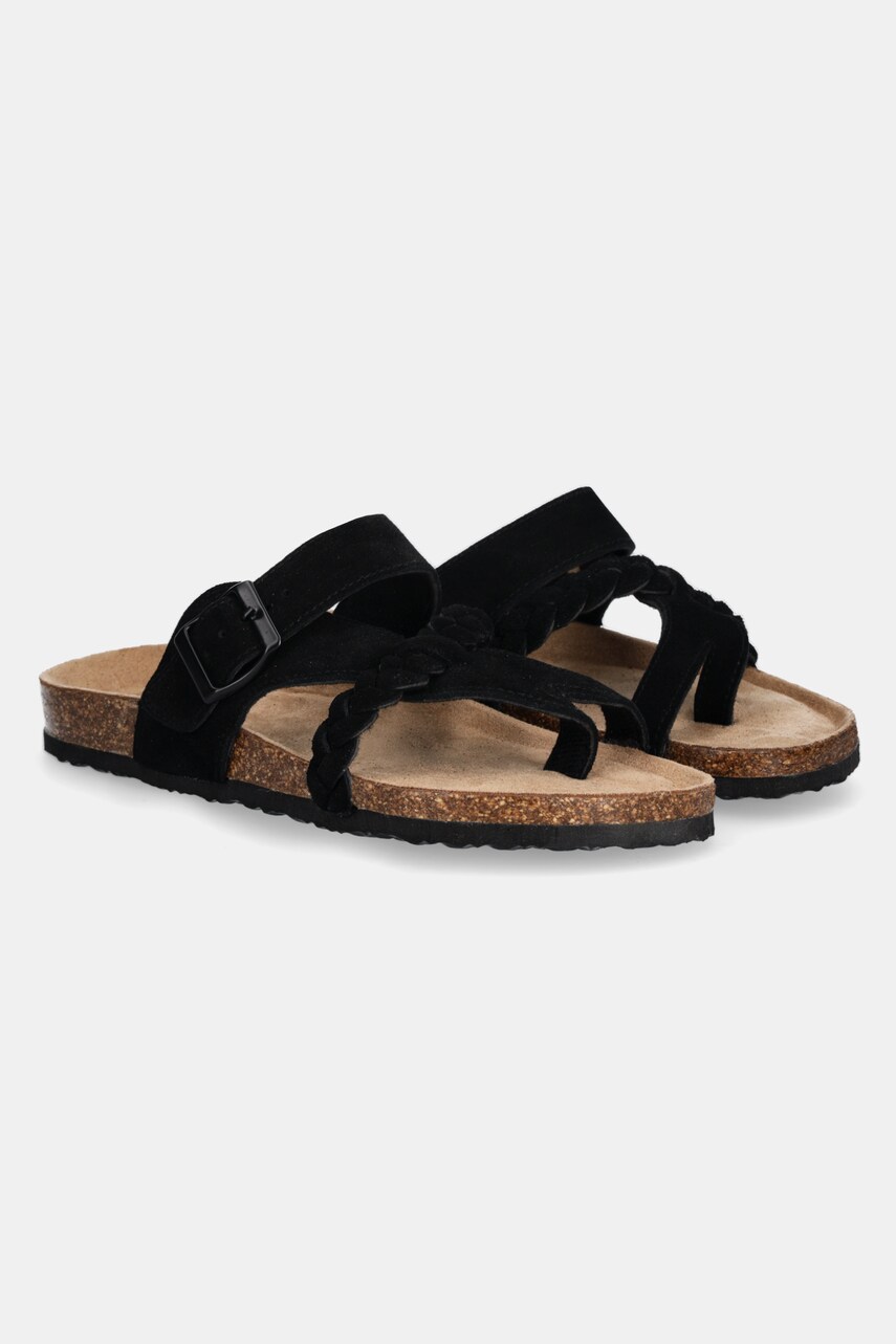 Answear Lab papuci din piele femei, culoarea negru