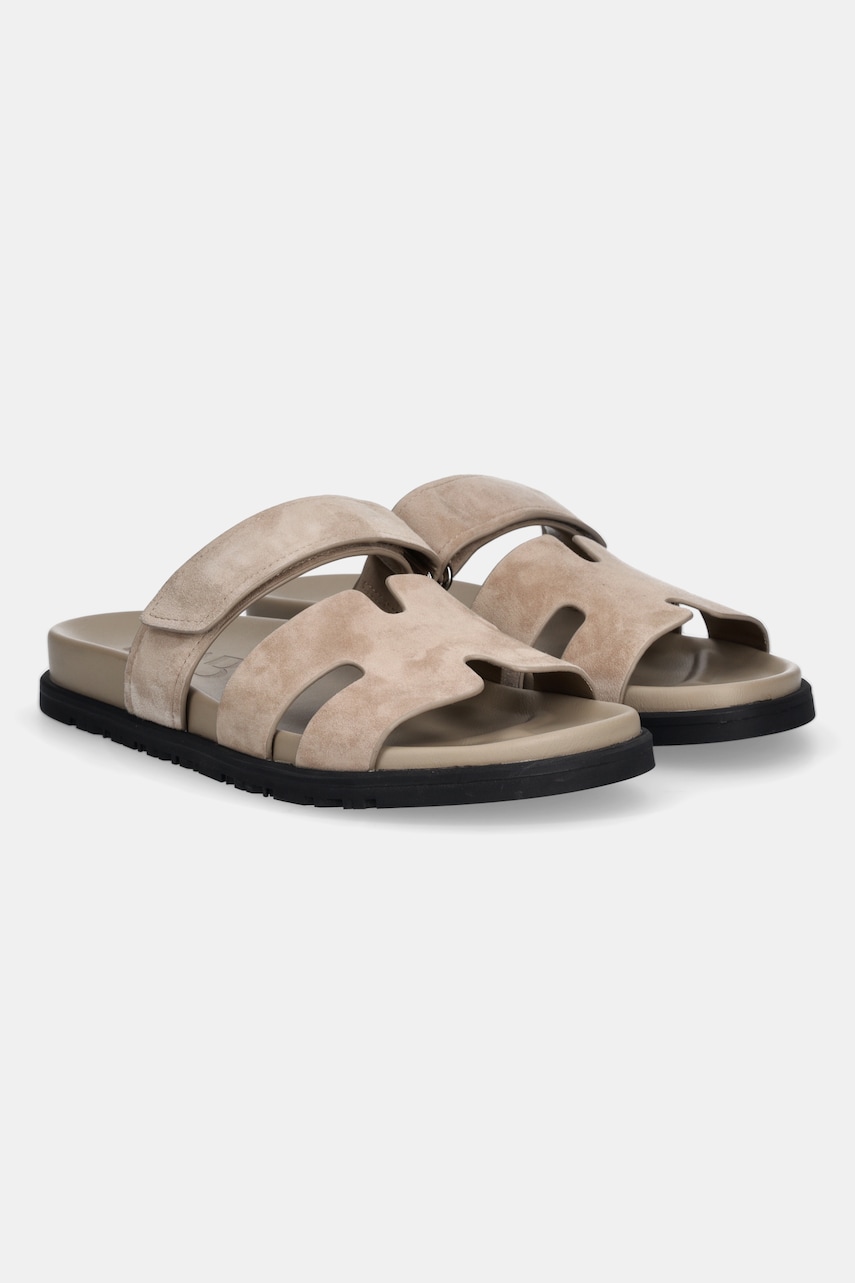 Answear Lab papuci din piele culoarea bej