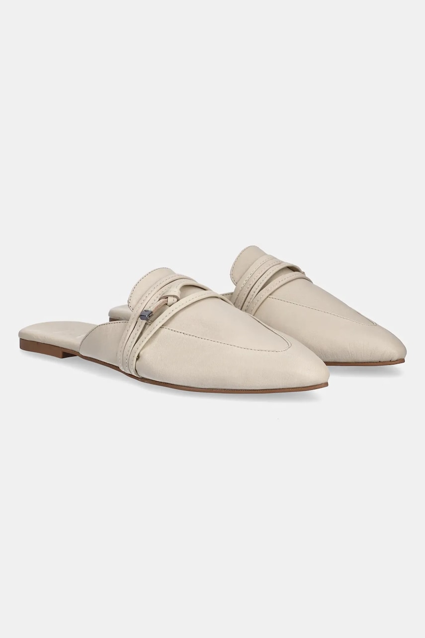 Answear Lab slapi de piele femei, culoarea bej Answear Lab slapi de piele femei, culoarea bej