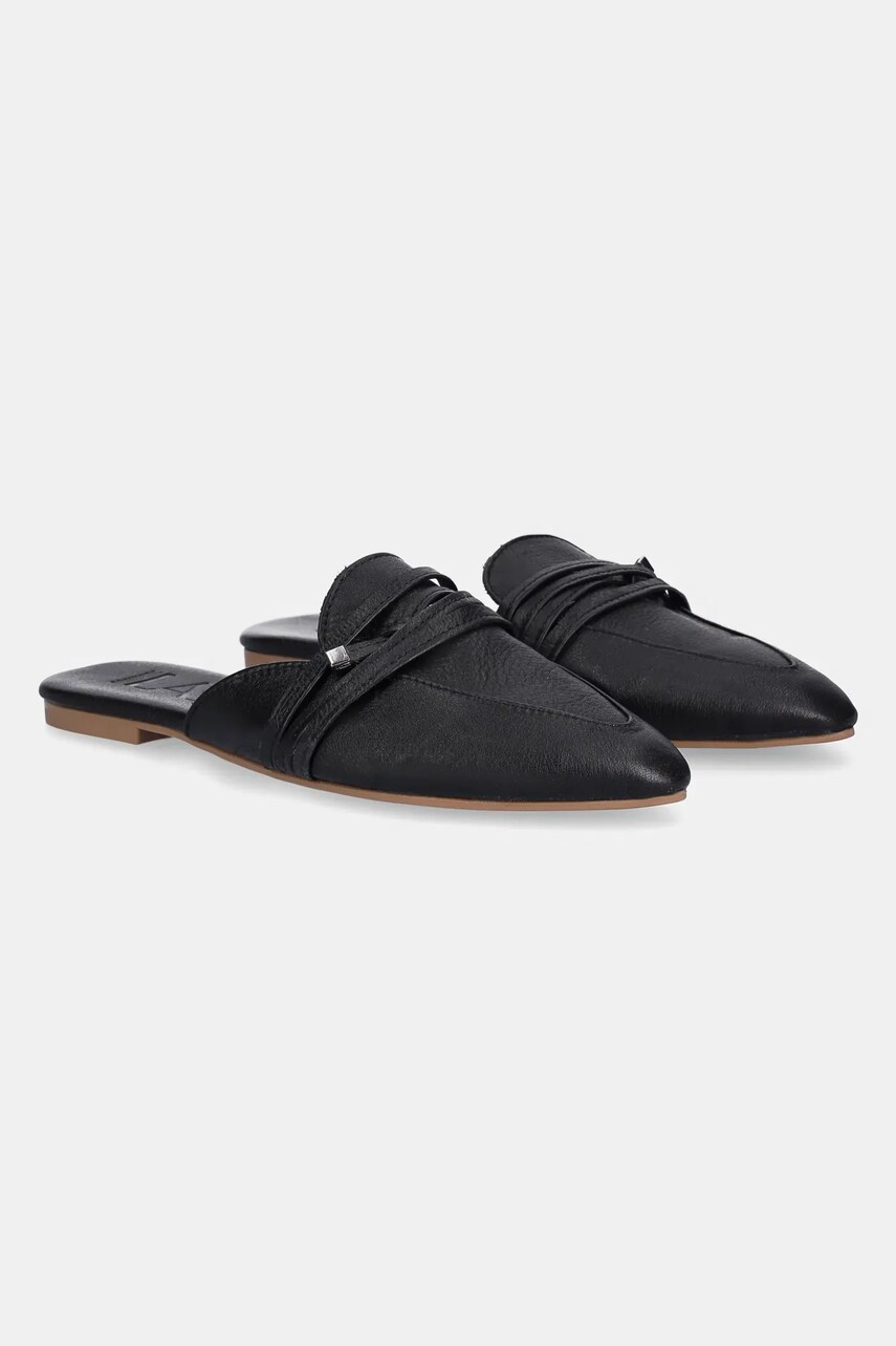 Answear Lab slapi de piele femei, culoarea negru