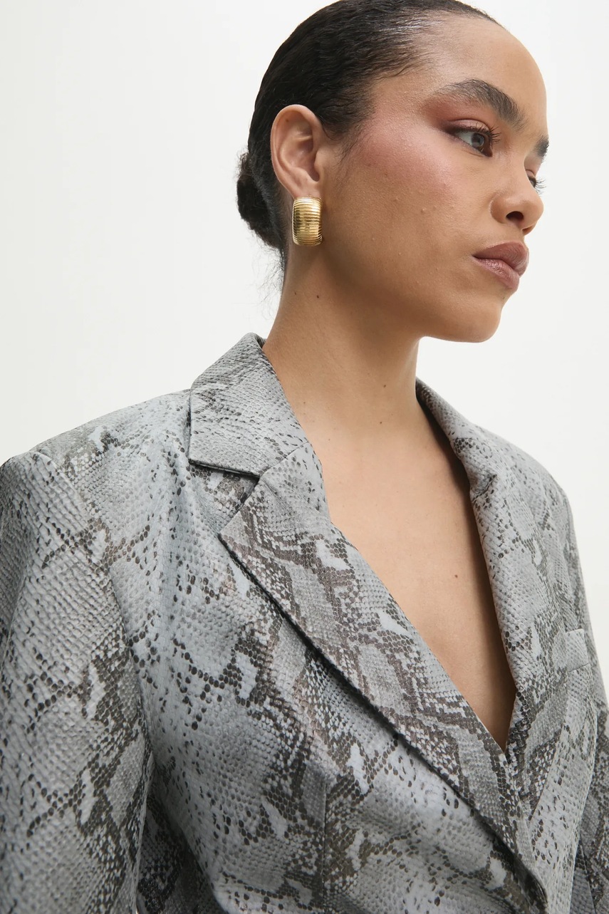 Δερμάτινο σακάκι Answear.LAB χρώμα: γκρι φωτογραφία