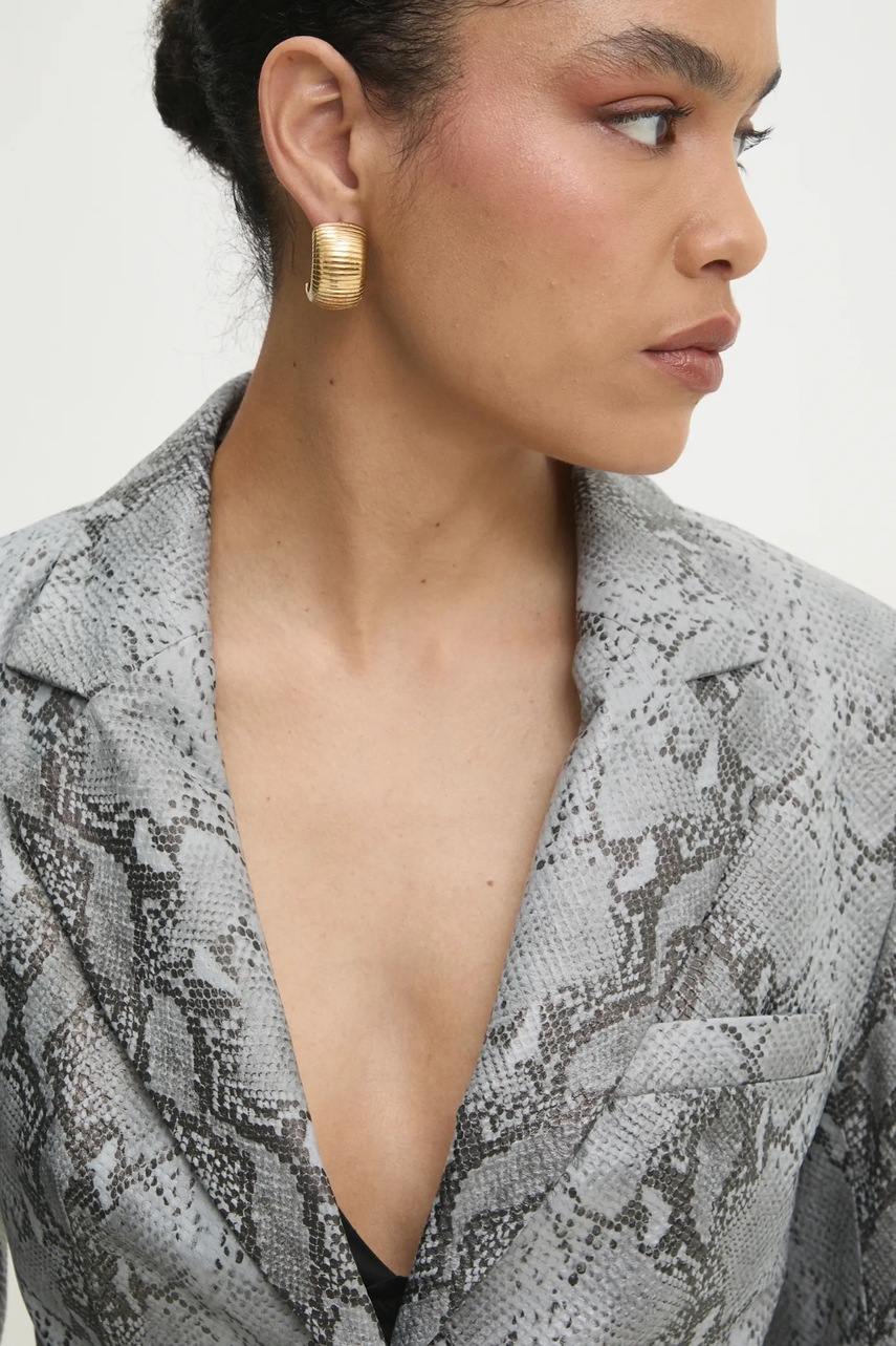 Δερμάτινο σακάκι Answear.LAB χρώμα: γκρι φωτογραφία