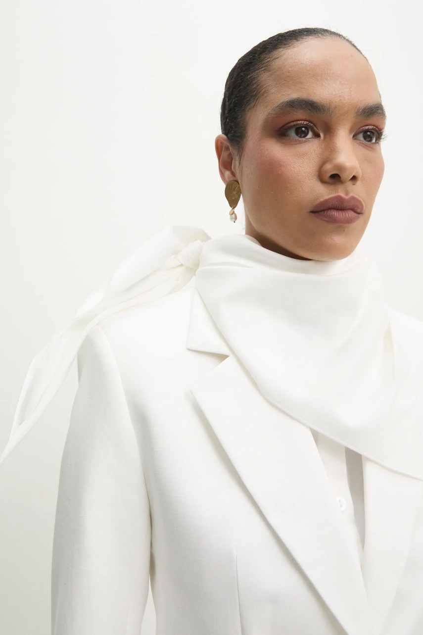 Wrap-around σακάκι με μέση Answear.LAB χρώμα: άσπρο φωτογραφία