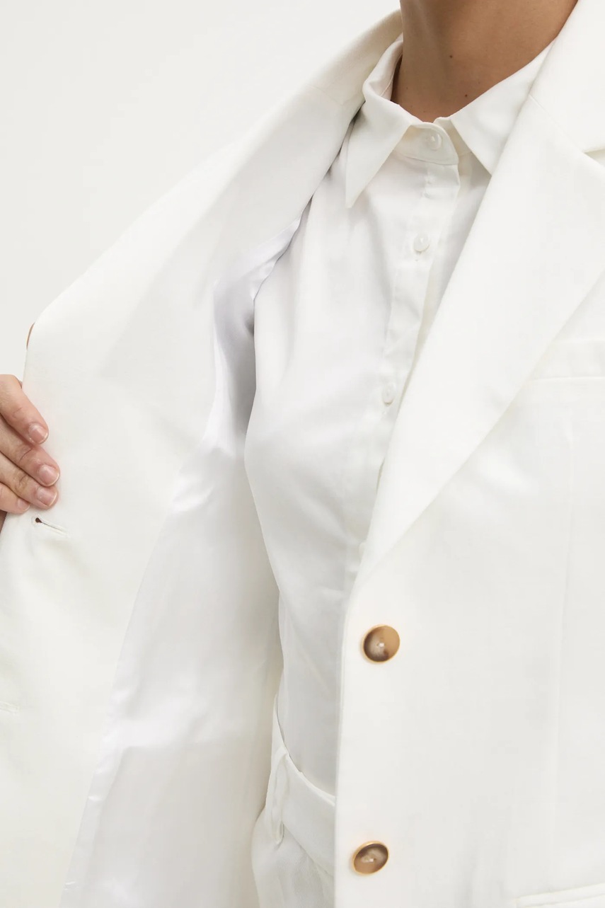 Wrap-around σακάκι με μέση Answear.LAB χρώμα: άσπρο φωτογραφία