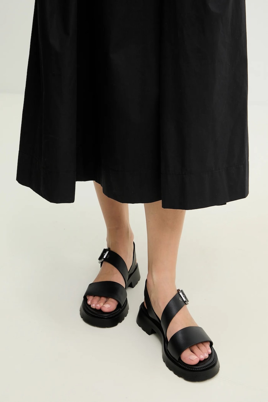 Answear Lab sandale de piele femei, culoarea negru Answear Lab sandale de piele femei, culoarea negru