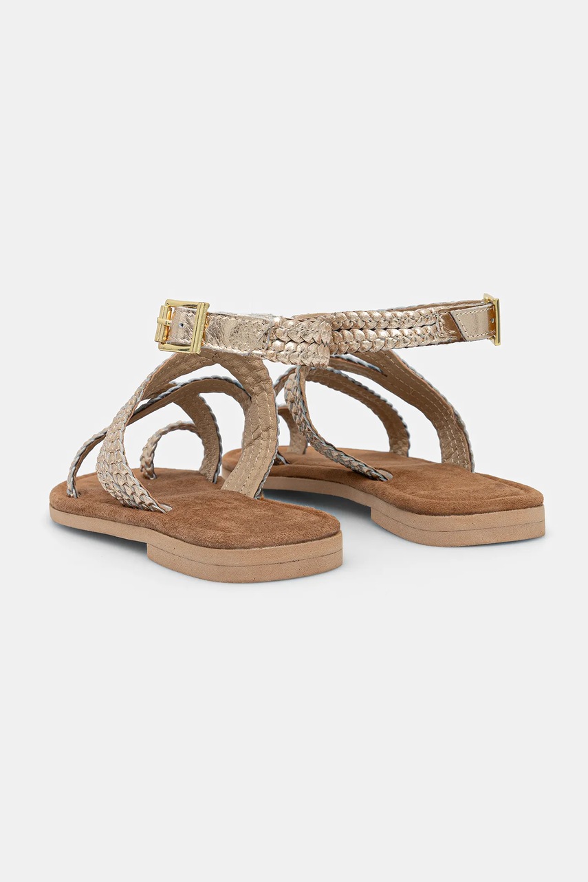 Δερμάτινα σανδάλια Answear.LAB χρώμα: χρυσαφί φωτογραφία