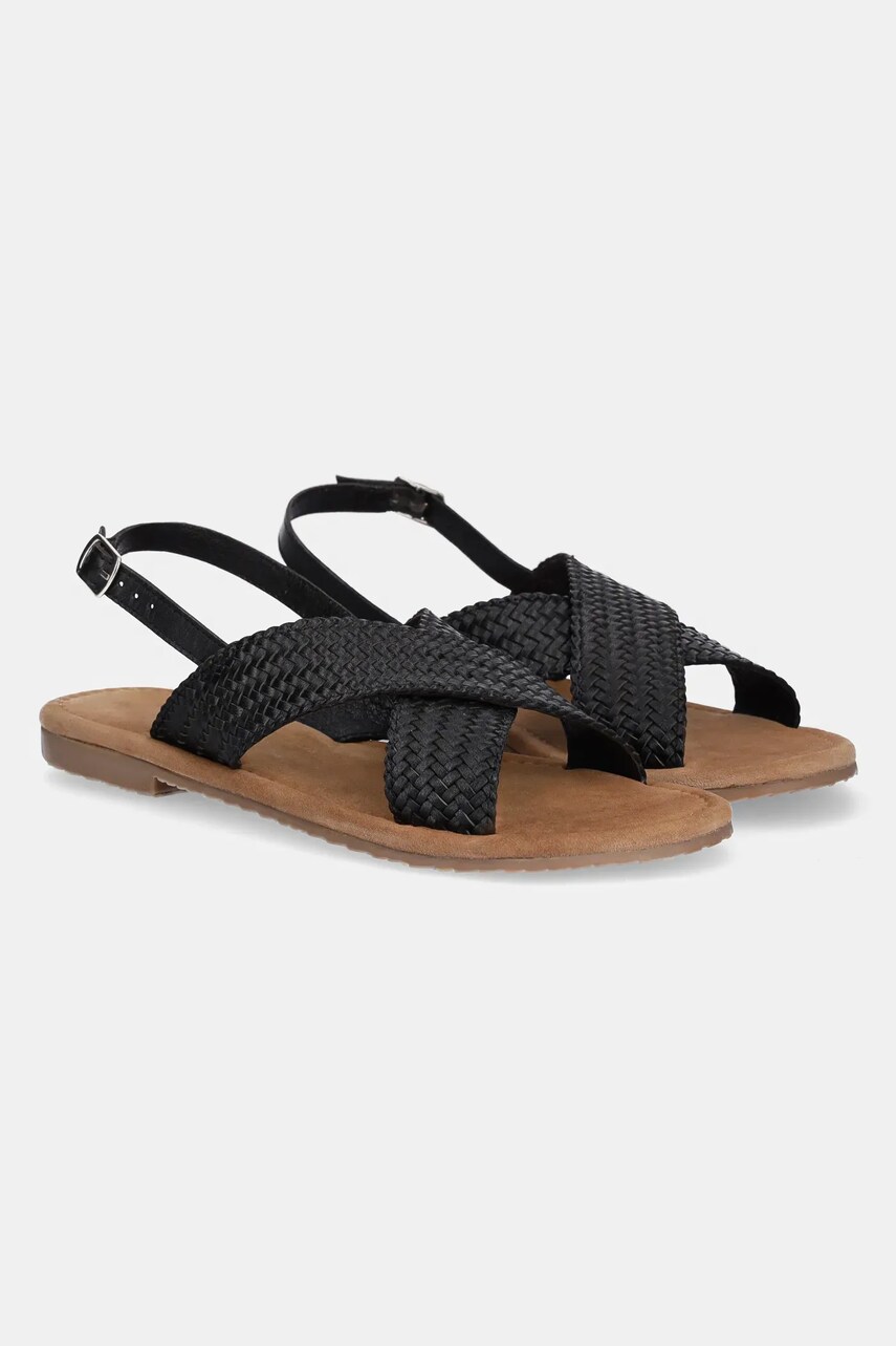 Answear Lab sandale de piele femei, culoarea negru