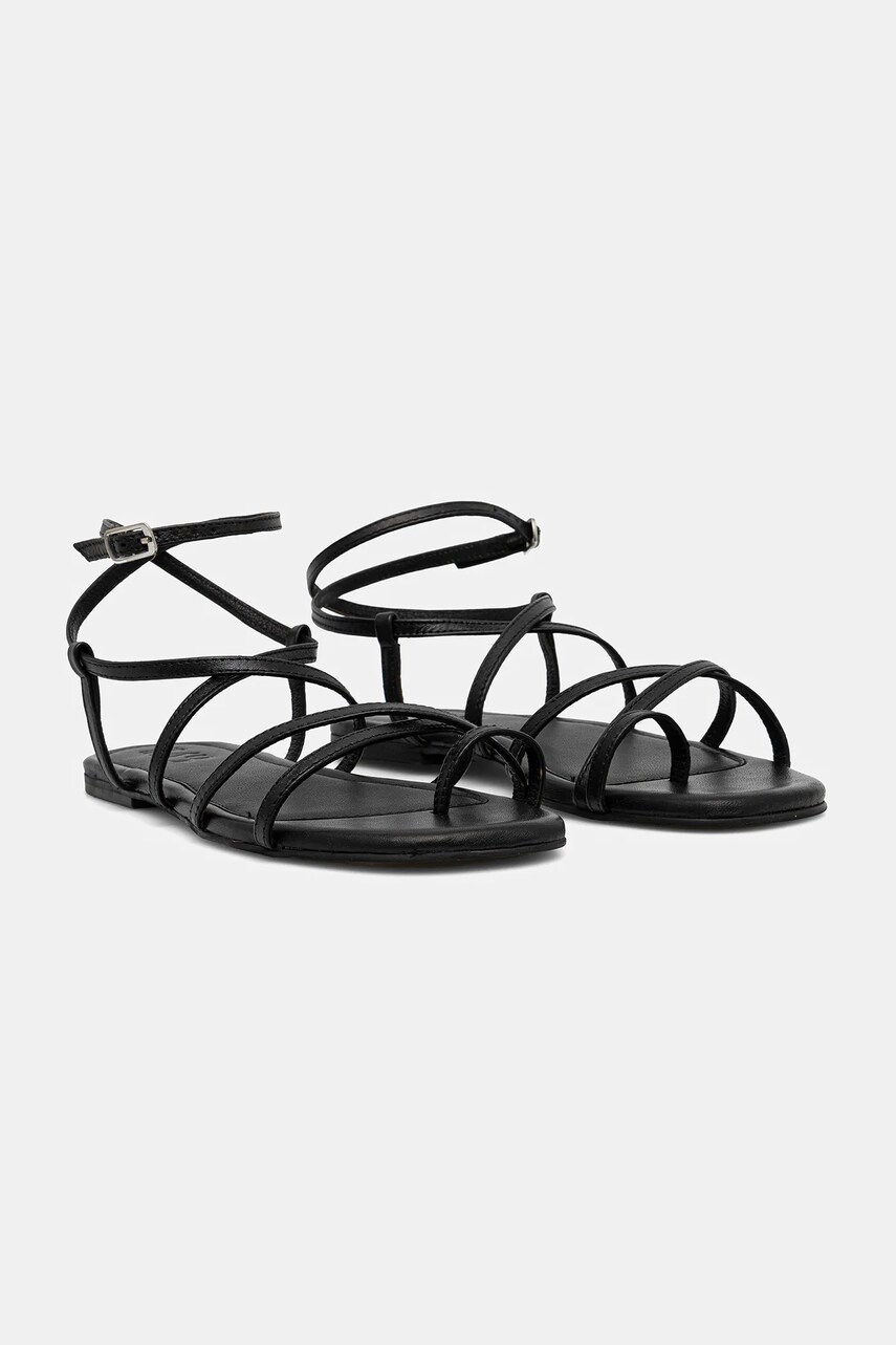 Answear Lab sandale de piele femei, culoarea negru