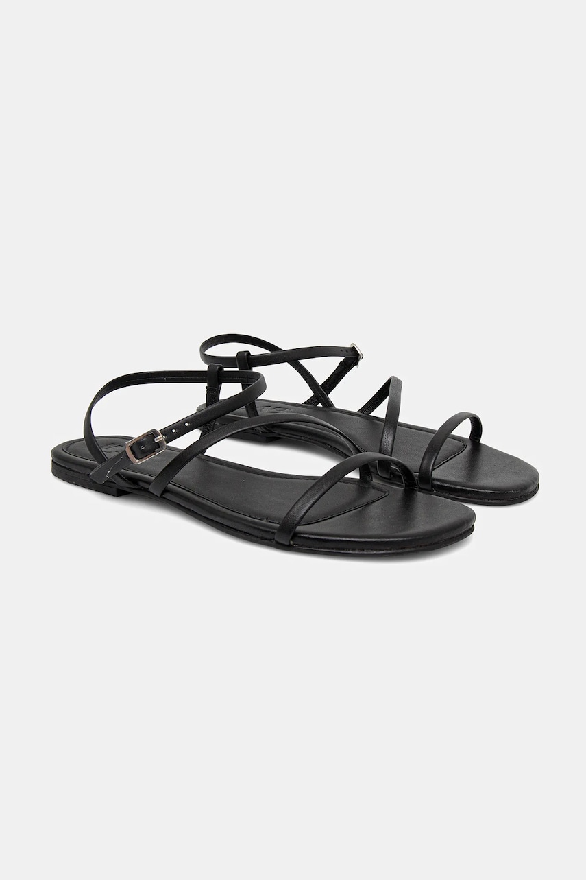 Answear Lab sandale de piele femei, culoarea negru