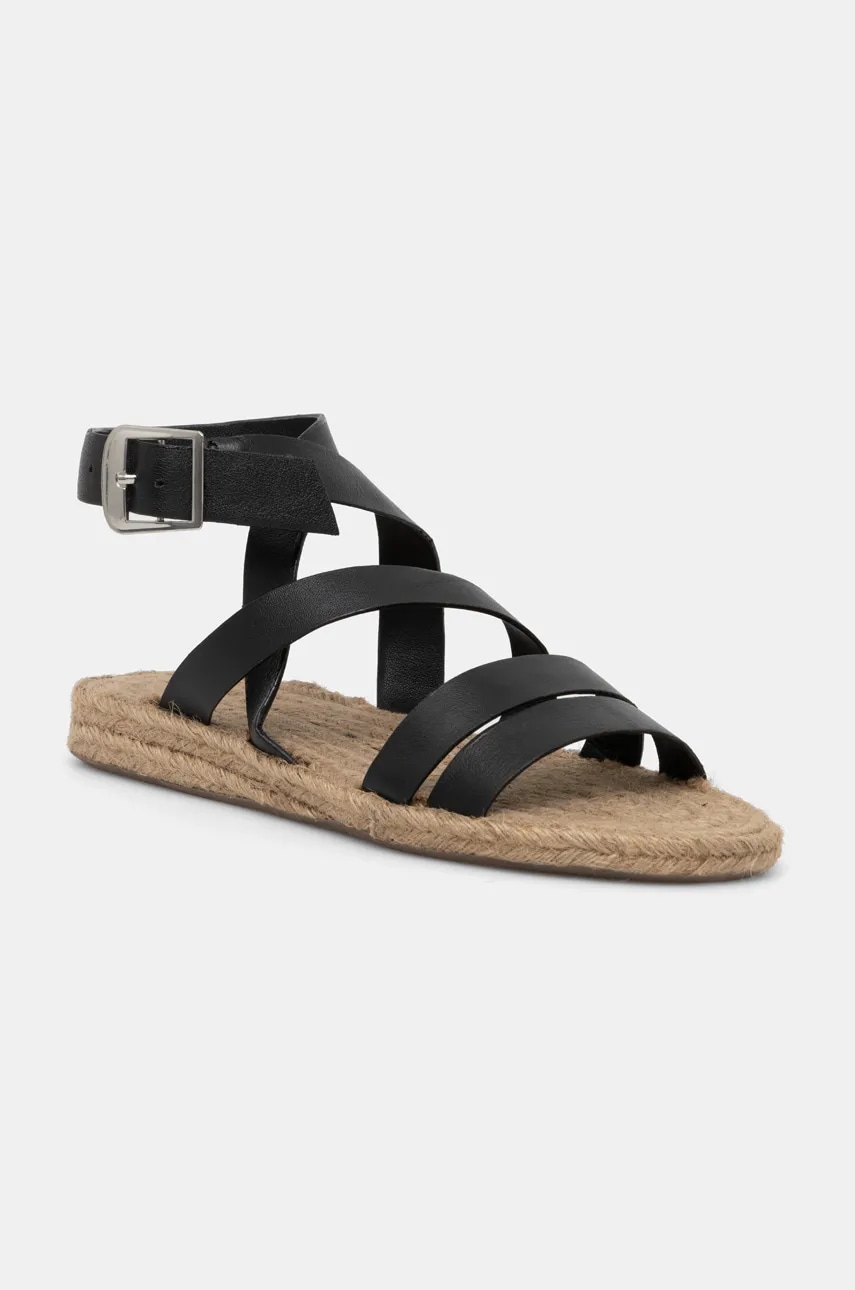 Answear Lab sandale de piele femei, culoarea negru