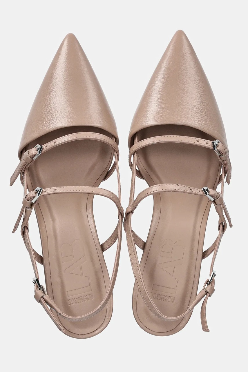 Δερμάτινες γόβες Answear.LAB χρώμα: μπεζ φωτογραφία