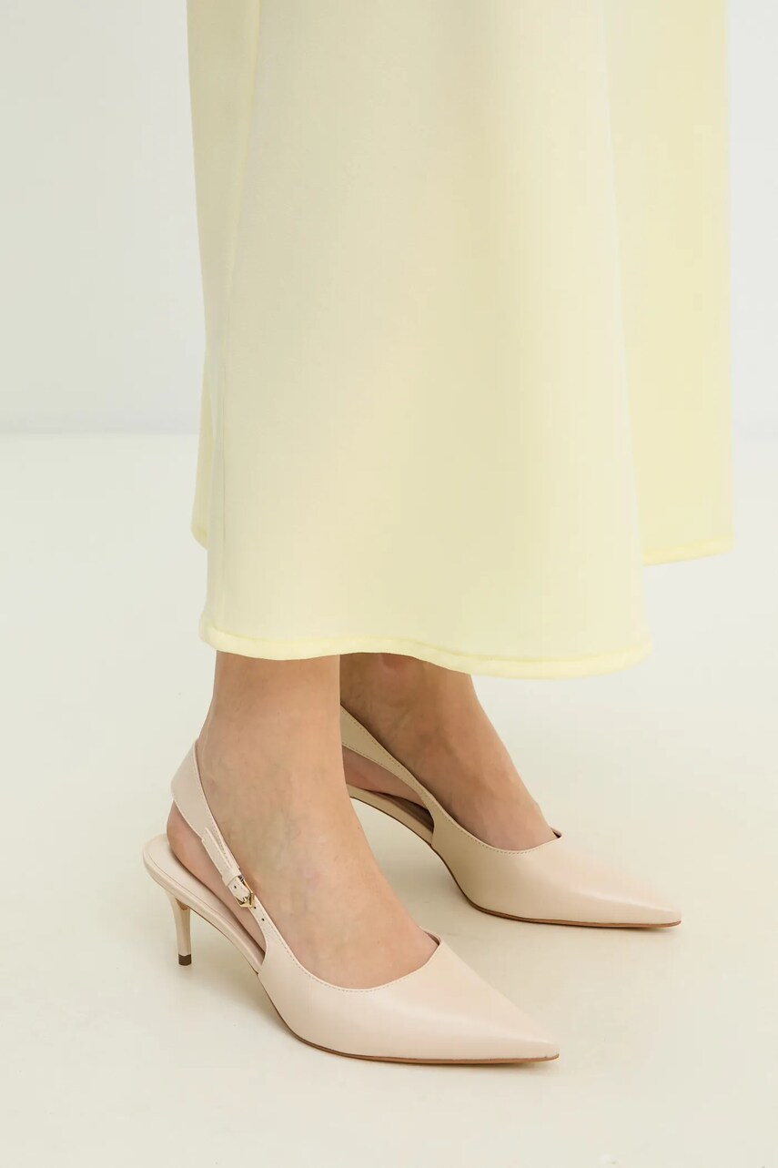 Answear Lab stilettos de piele culoarea bej