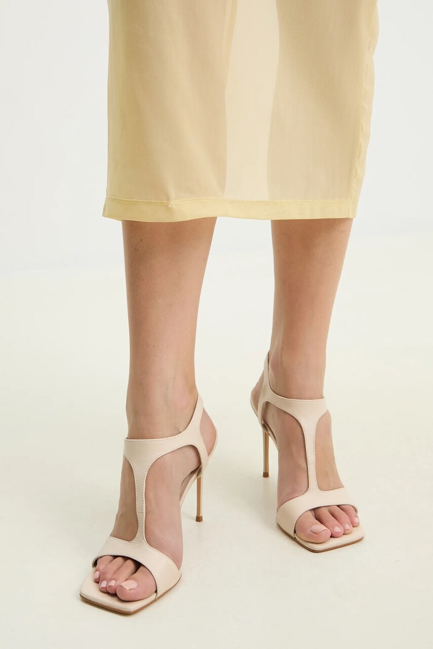 Answear Lab sandale de piele culoarea bej