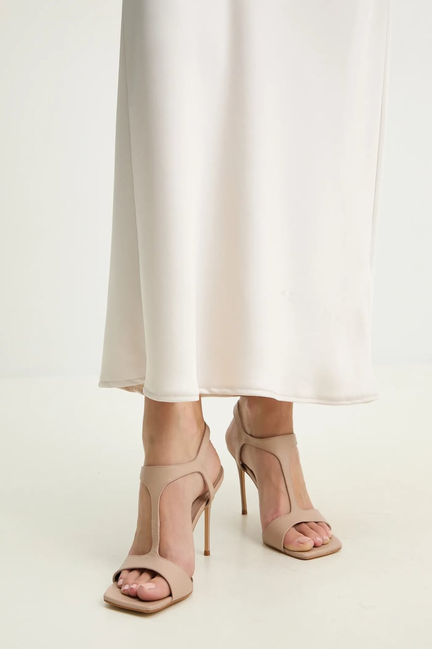 Answear Lab sandale de piele culoarea bej
