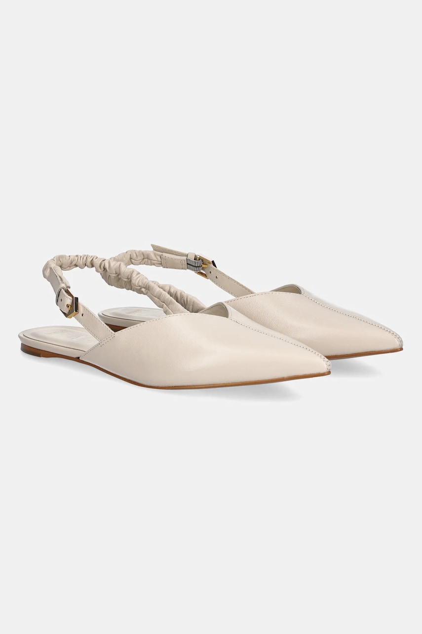 Answear Lab balerini de piele culoarea bej, cu toc deschis