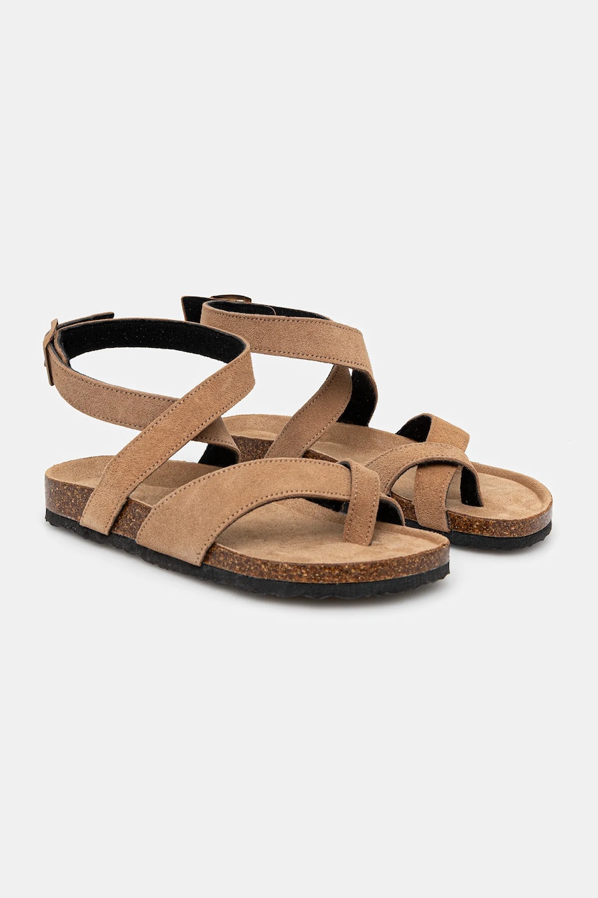 Answear Lab sandale din piele intoarsa femei, culoarea bej