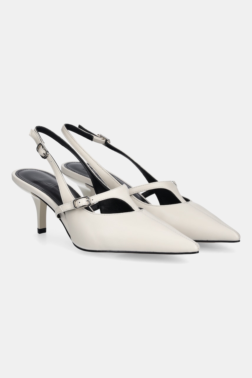 Answear Lab stilettos de piele culoarea alb