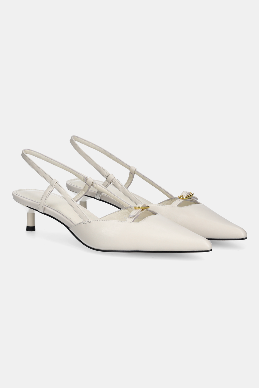 Answear Lab stilettos de piele culoarea alb