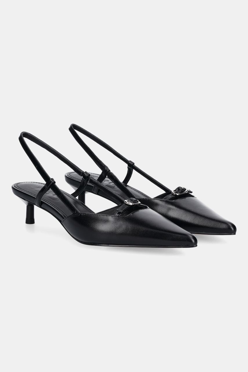 Answear Lab stilettos de piele culoarea negru
