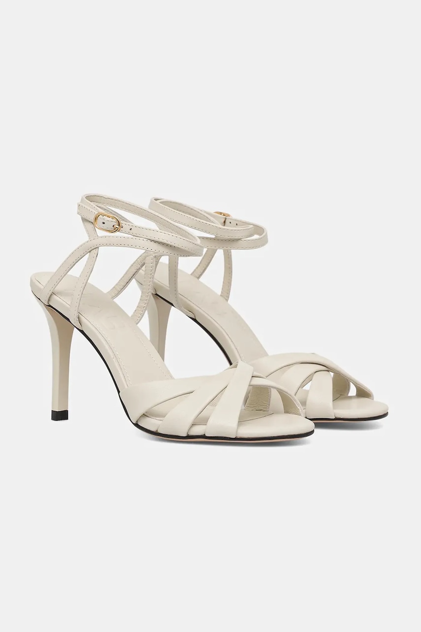 Answear Lab sandale de piele culoarea crem