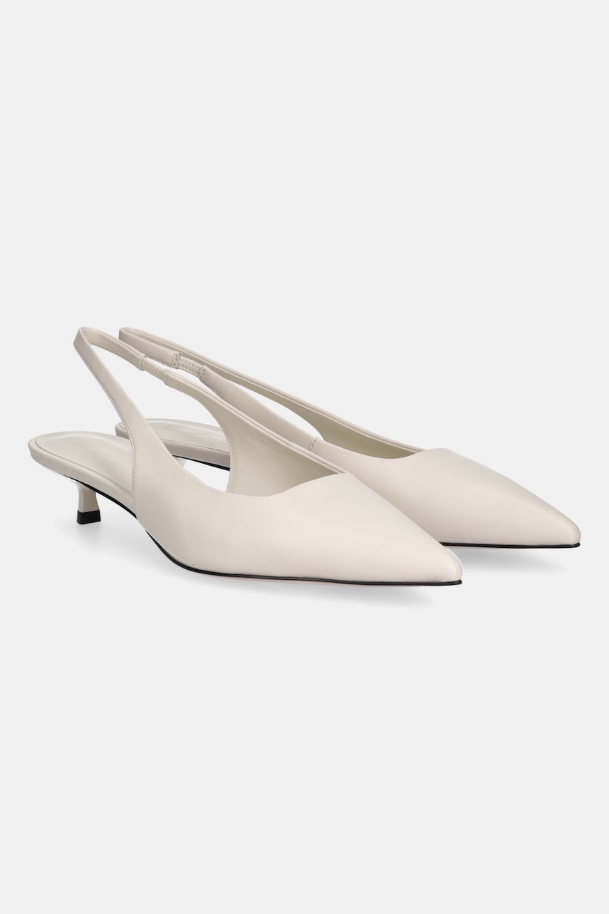 Answear Lab stilettos de piele culoarea alb