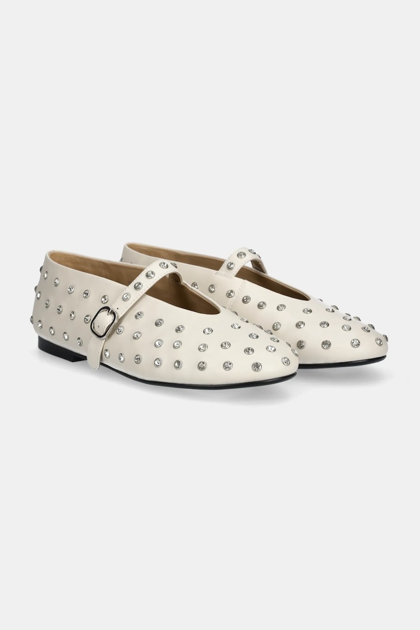 Answear Lab balerini de piele culoarea alb
