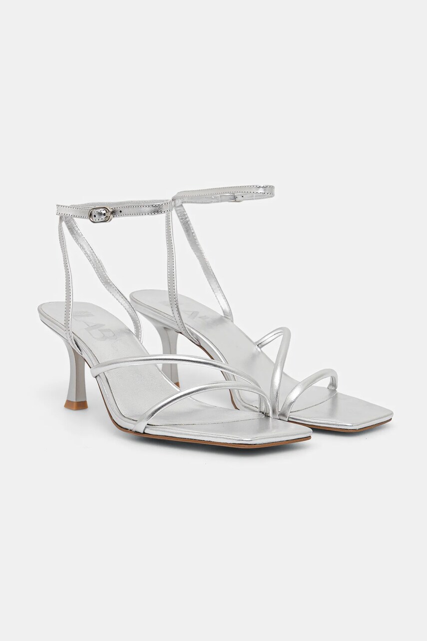 Answear Lab sandale de piele culoarea argintiu