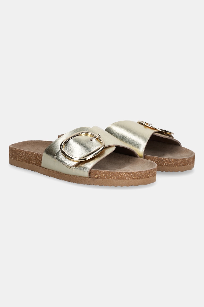 Answear Lab papuci din piele femei, culoarea auriu Answear Lab papuci din piele femei, culoarea auriu