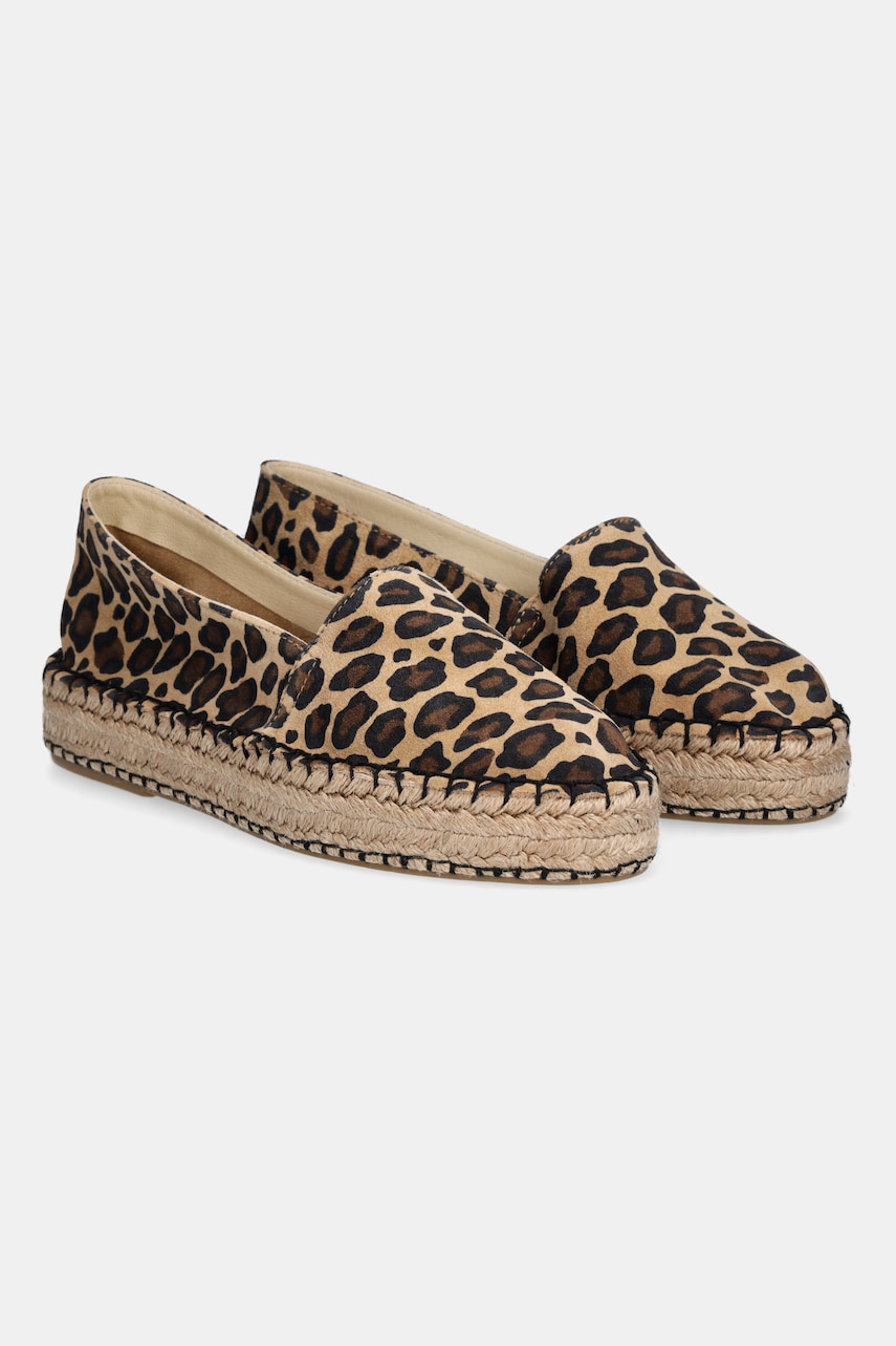 Answear Lab espadrile din piele intoarsa culoarea maro, cu platforma