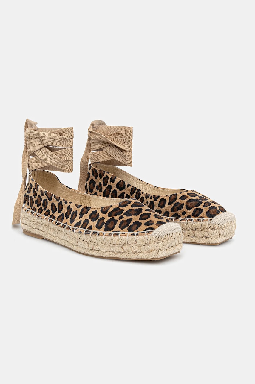 Answear Lab espadrile din piele intoarsa culoarea maro Answear Lab espadrile din piele intoarsa culoarea maro