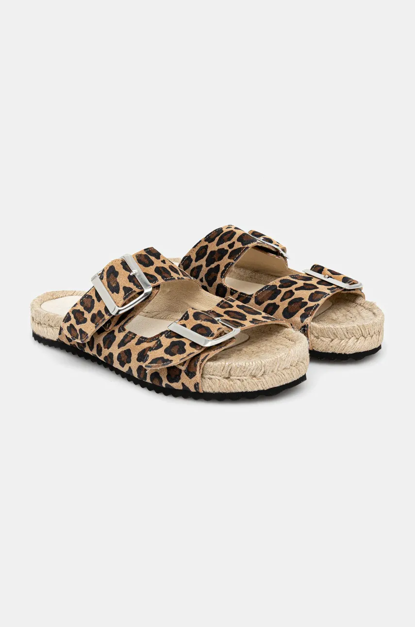 Answear Lab slapi de piele culoarea maro