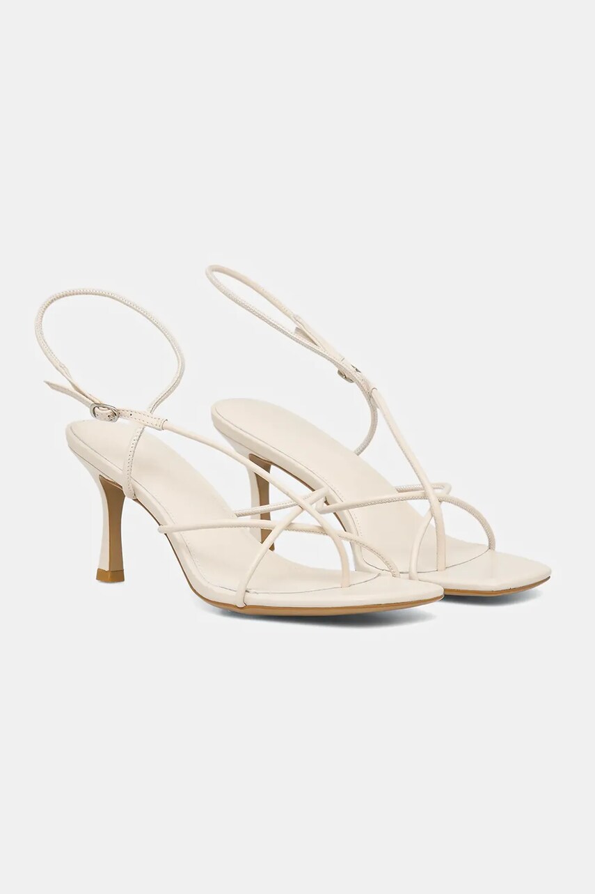 Answear Lab sandale de piele culoarea crem