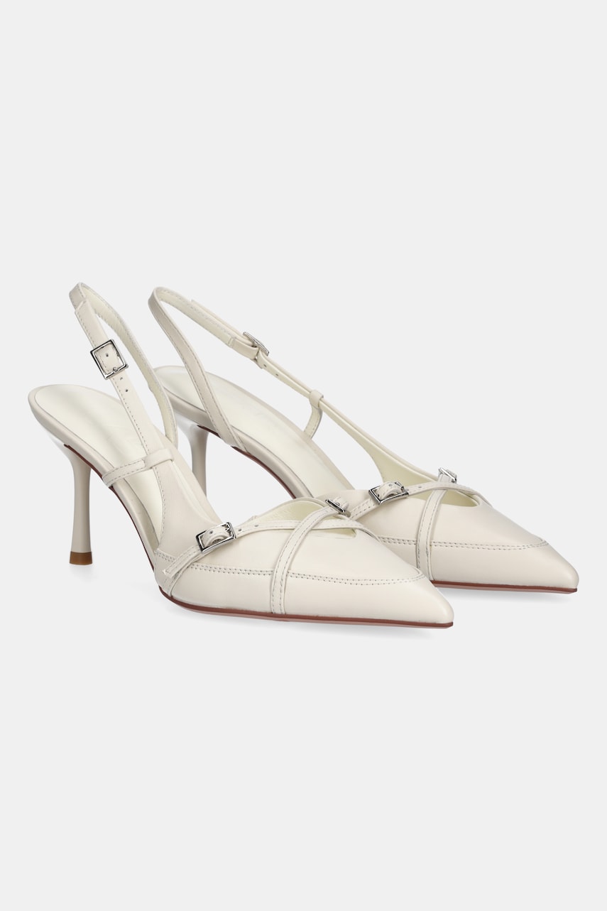 Answear Lab stilettos de piele culoarea alb
