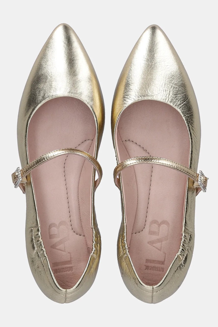 Δερμάτινες μπαλαρίνες Answear.LAB χρώμα: χρυσαφί φωτογραφία