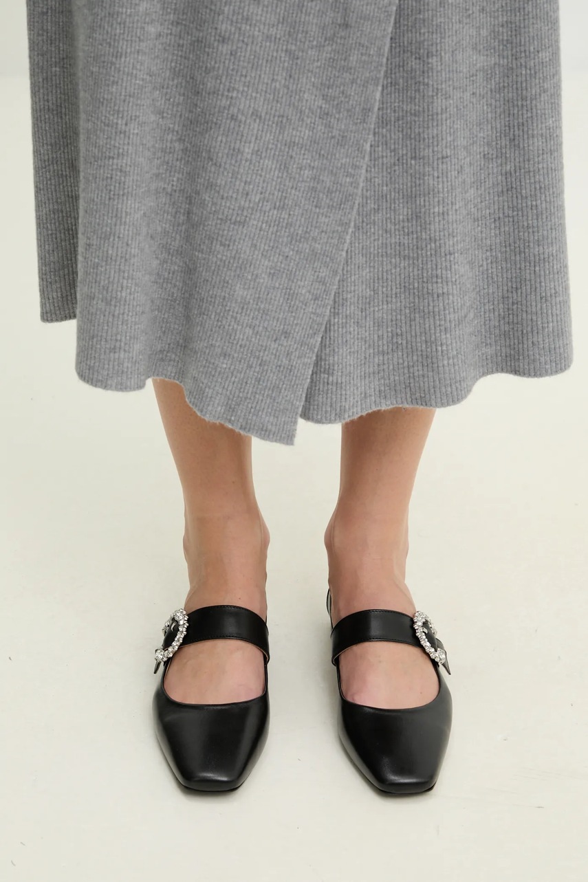 Δερμάτινες μπαλαρίνες Answear.LAB χρώμα: μαύρο φωτογραφία