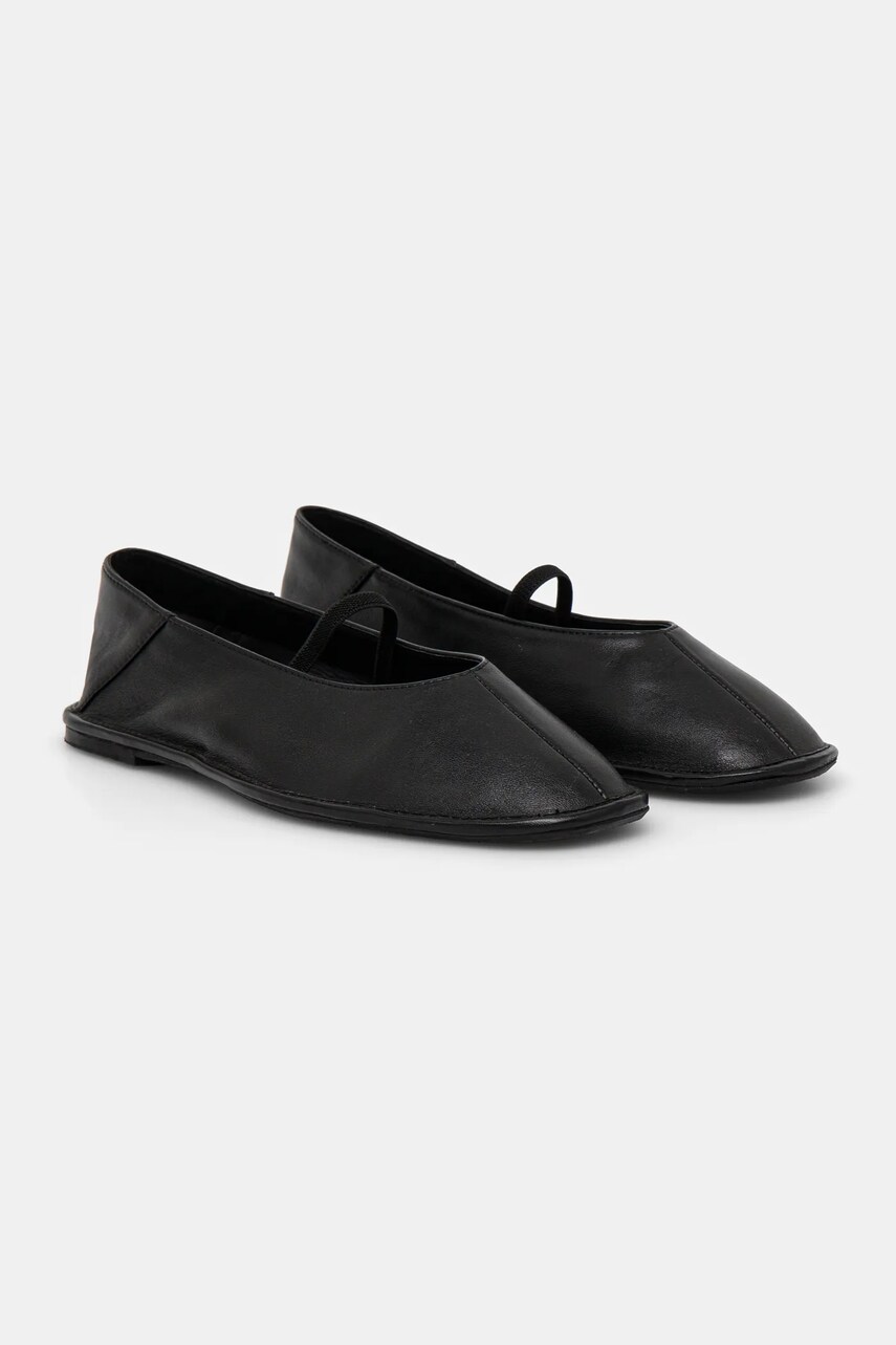 Answear Lab balerini de piele culoarea negru