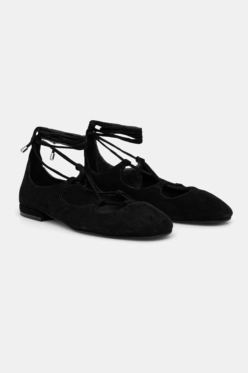 Answear Lab balerini din piele intoarsa culoarea negru