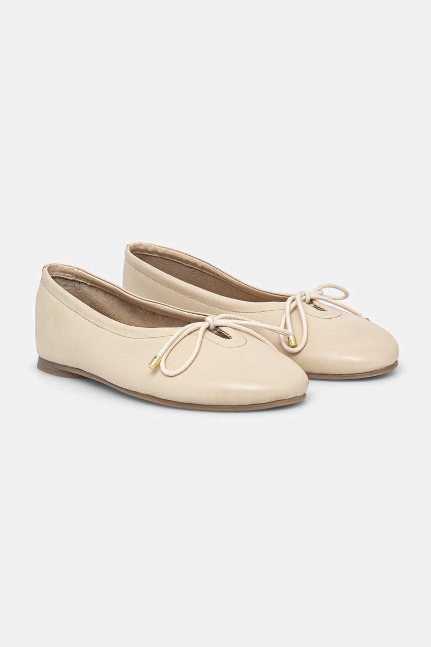 Answear Lab balerini de piele culoarea bej