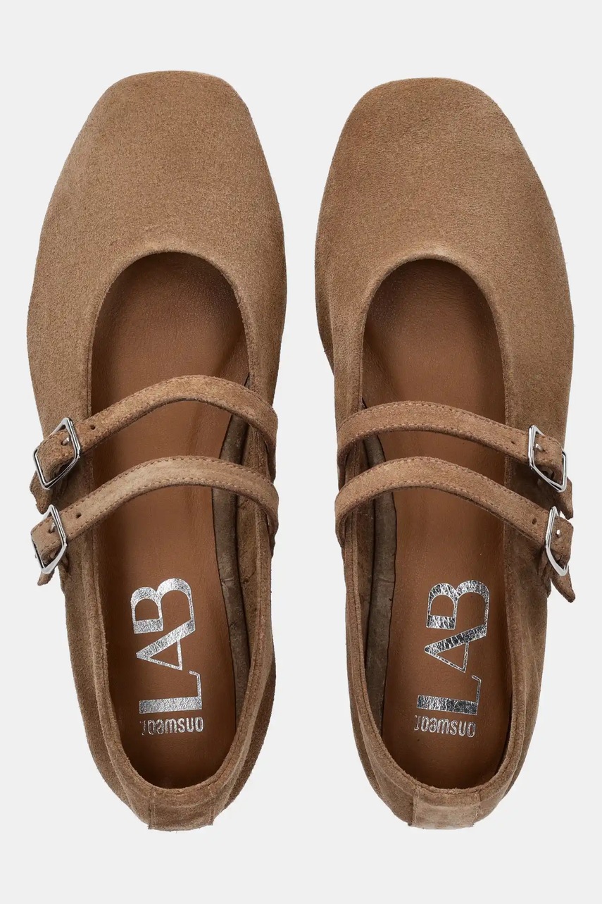 Μπαλαρίνες σουέτ Answear.LAB χρώμα: καφέ φωτογραφία