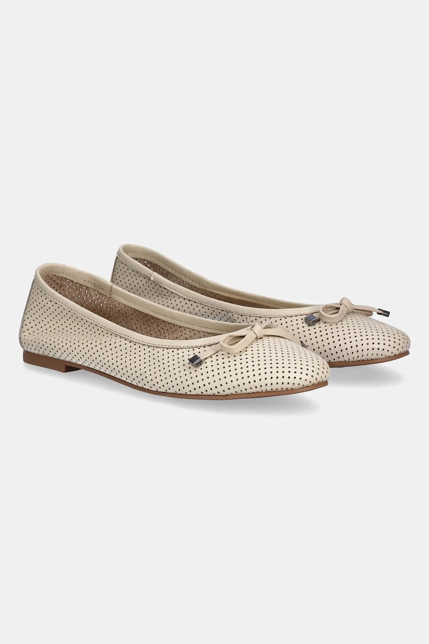 Answear Lab balerini de piele culoarea bej