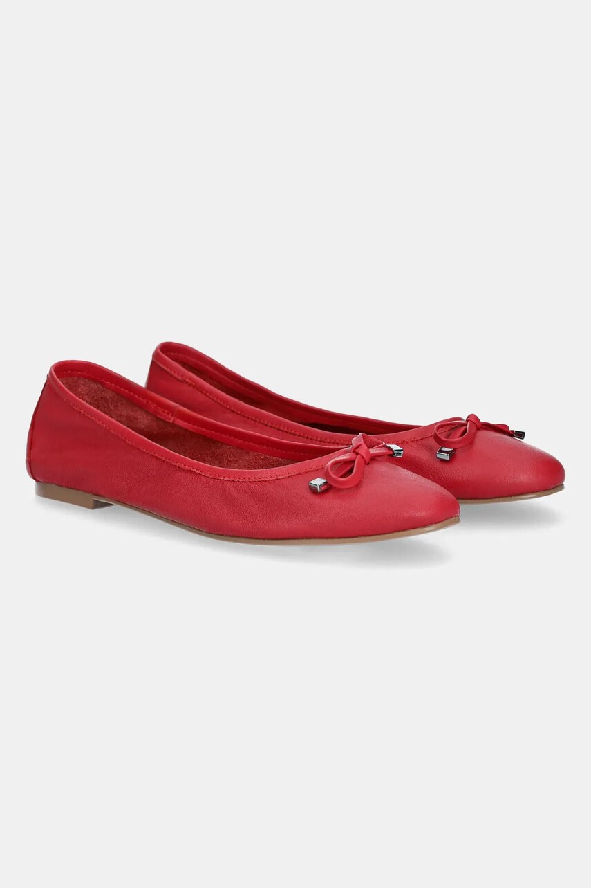 Answear Lab balerini de piele culoarea rosu