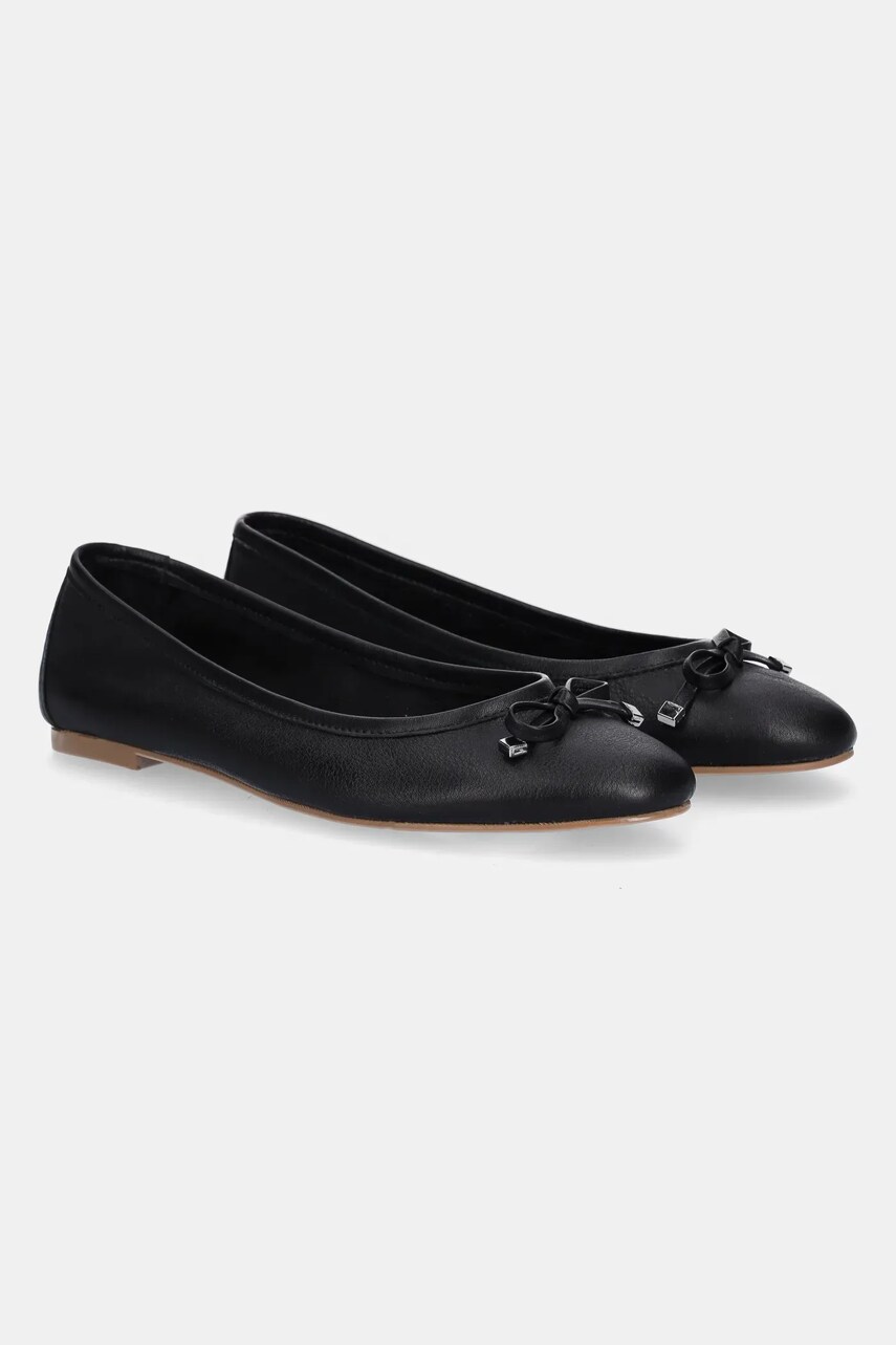 Answear Lab balerini de piele culoarea negru