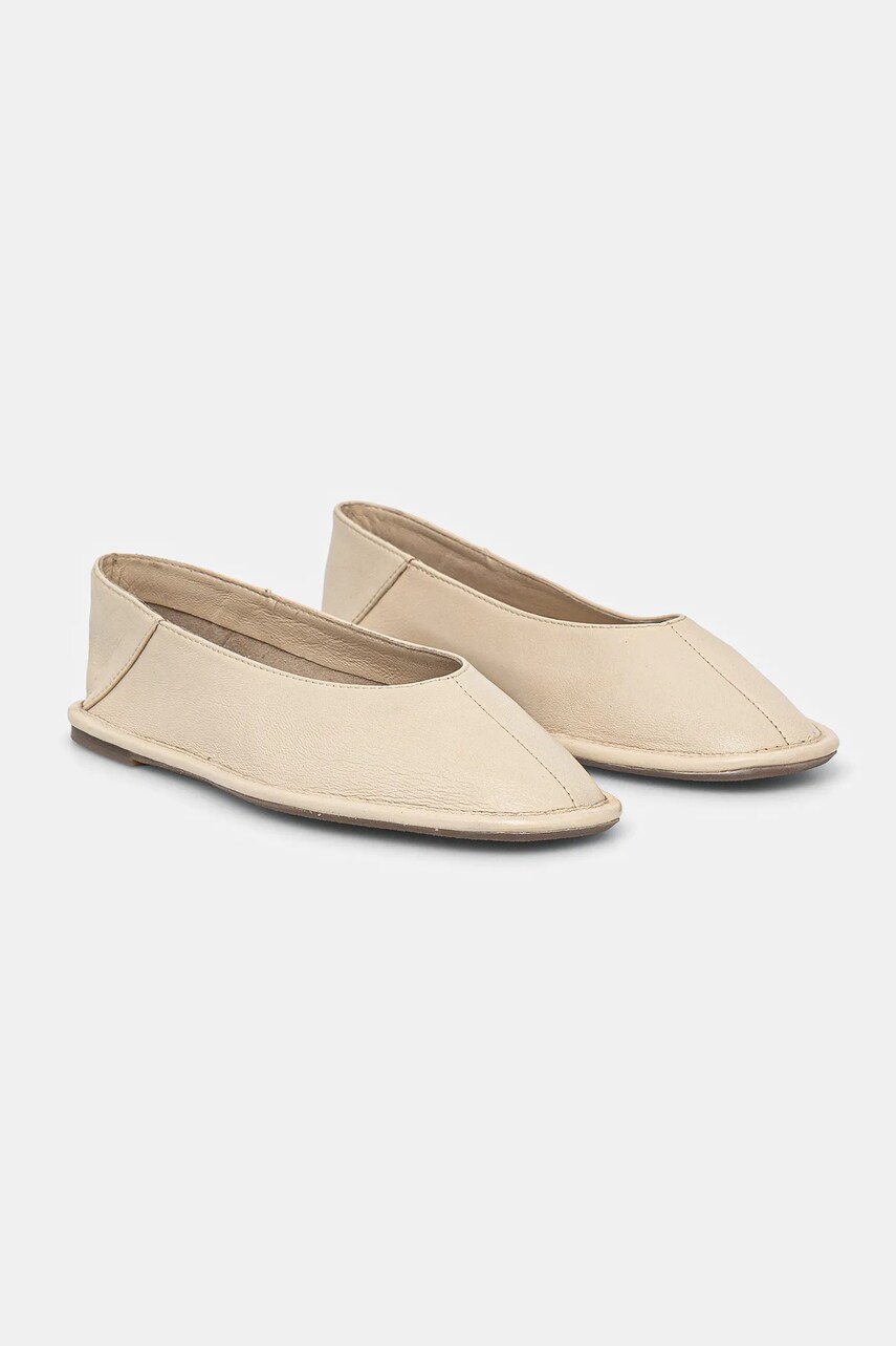 Answear Lab balerini de piele culoarea bej