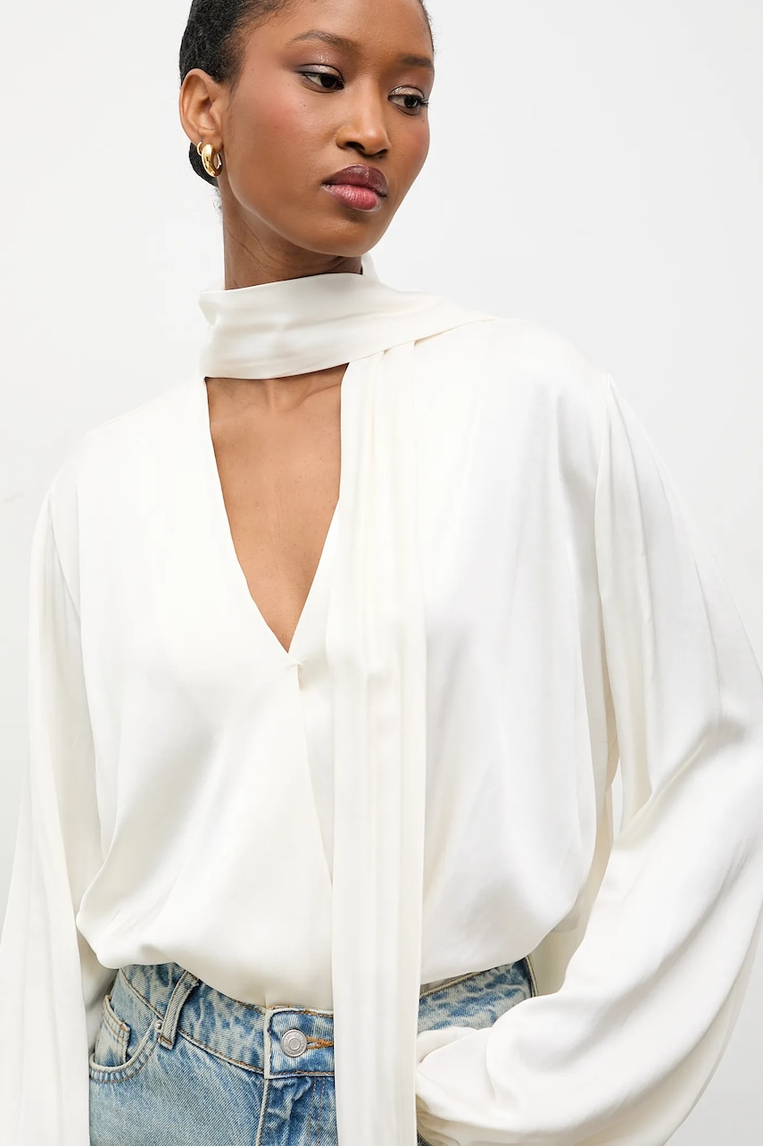 Answear.LAB bluza culoarea bej, neted