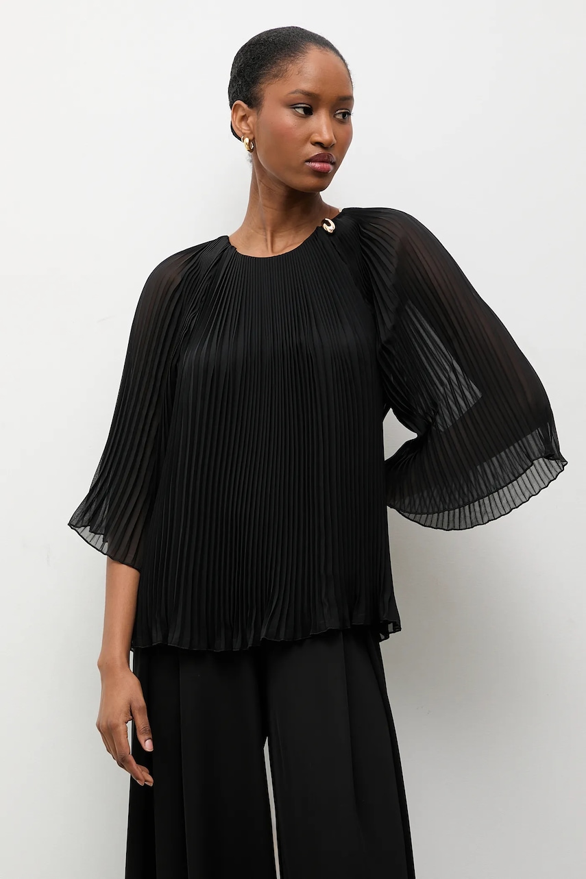 Answear.LAB bluza culoarea negru, cu imprimeu